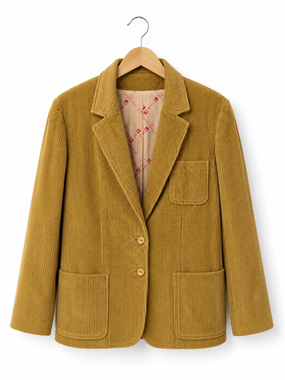 Paco Rabanne Vintage Mustard Corduroy Blazer Jacket M 70s Style Academia